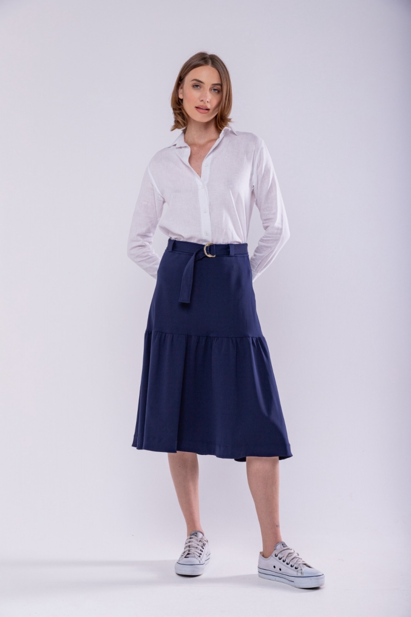 Hidrogênio - FULL MIDI SKIRT WITH ECLIPSE BELT - 19621207