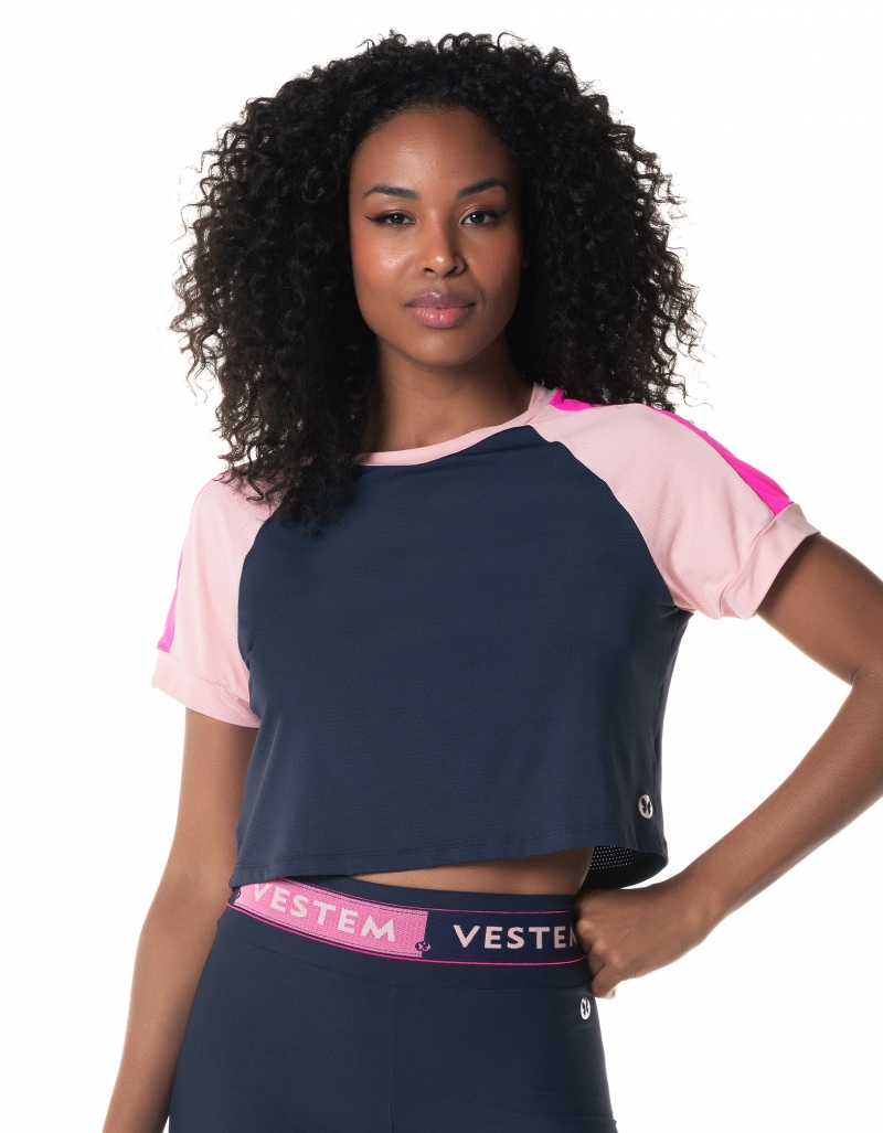 Vestem - Dry Fit Bold Dark Navy Short Sleeve Shirt - BMC731.I24.C0173