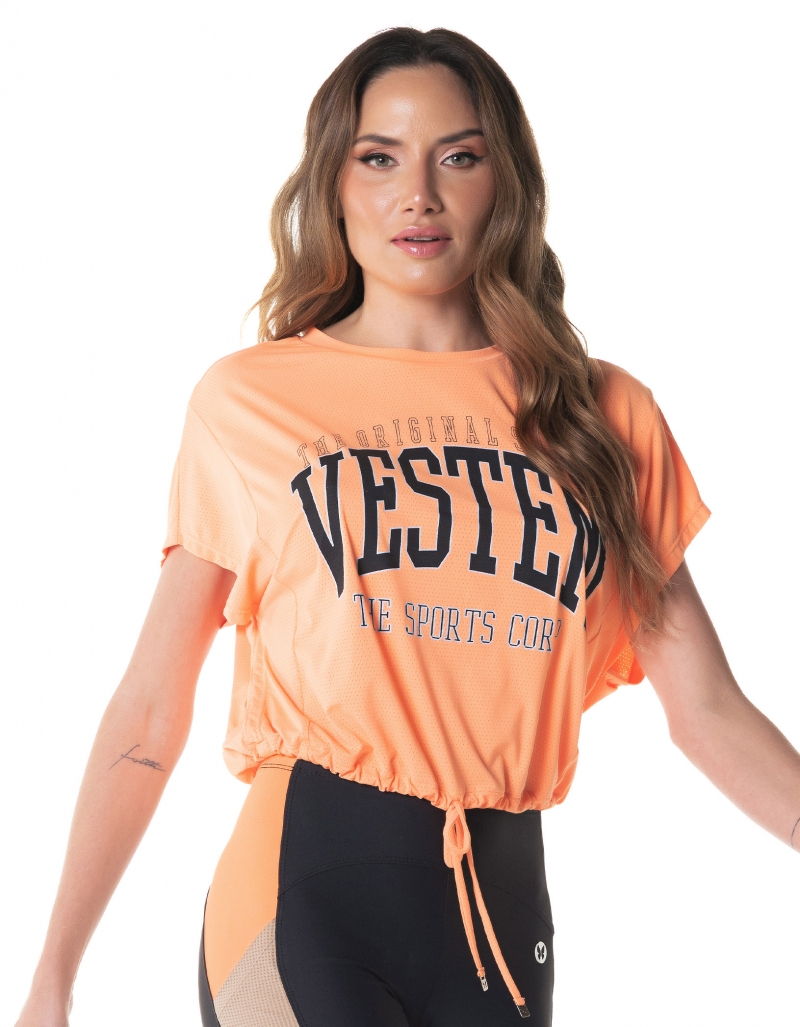 Vestem - Blusa Manga Curta Dry Fit Glimmer Laranja Energia - BMC733.I24.C0373