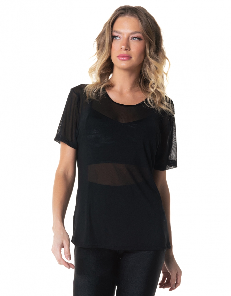 Vestem - Blusa Manga Curta Cyber Preto - BMC743.I24.C0002