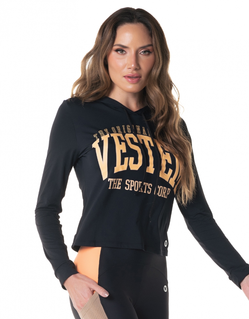 Vestem - Black Dry Fit Glimmer Long Sleeve Shirt - BML222.I24.C0002