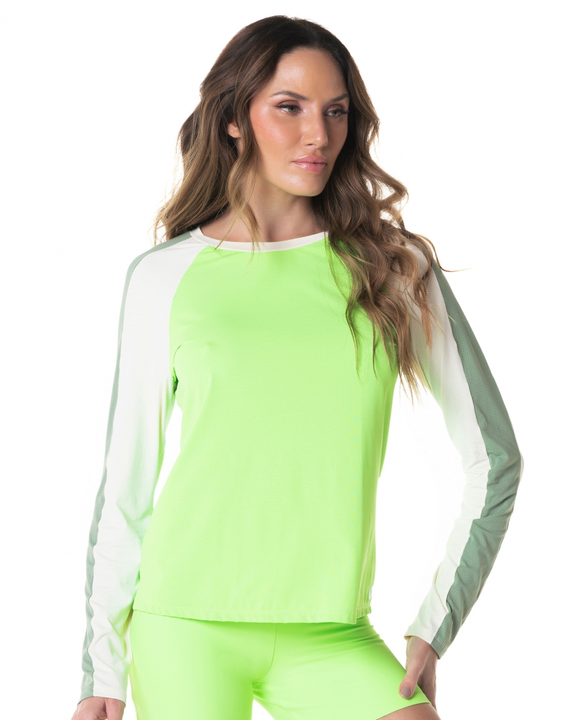 Vestem - Blusa Manga Longa Dry Fit Flexy Verde Neon - BML458.I24.C0041