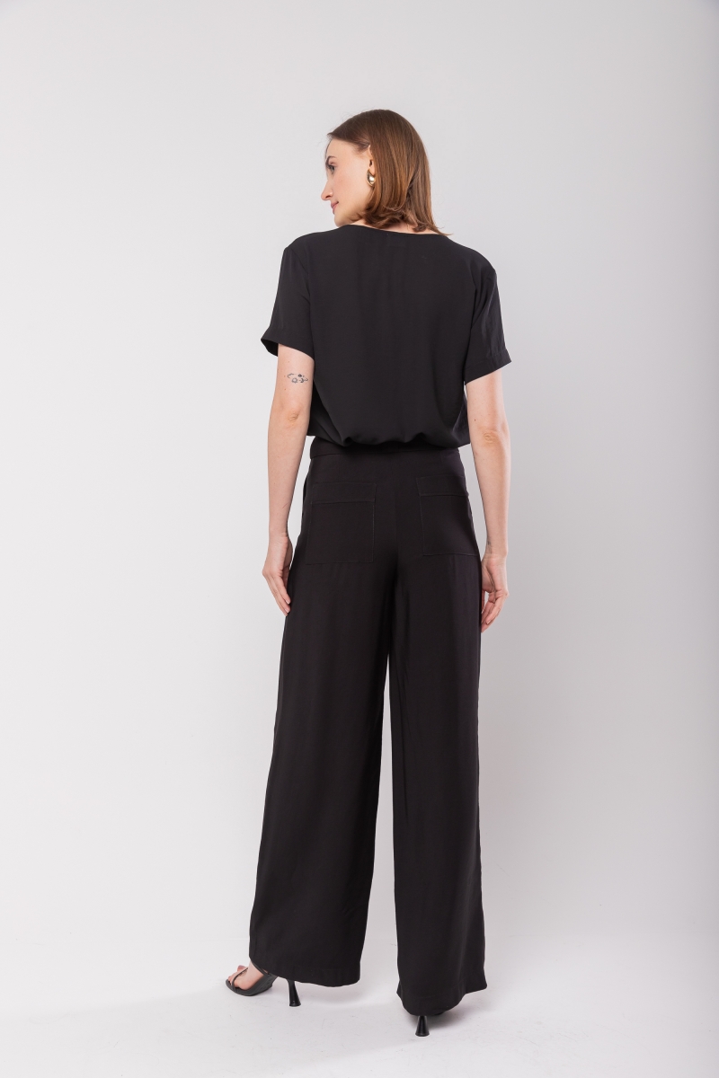 Hidrogênio - MAGALI BLACK PLEATED PANTALON PANTS - 19762001