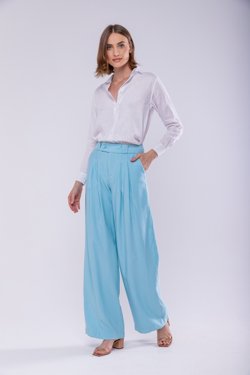 Hidrogênio - MAGALI LIGHT BLUE PLEATED PANTALON PANTS - 19762078