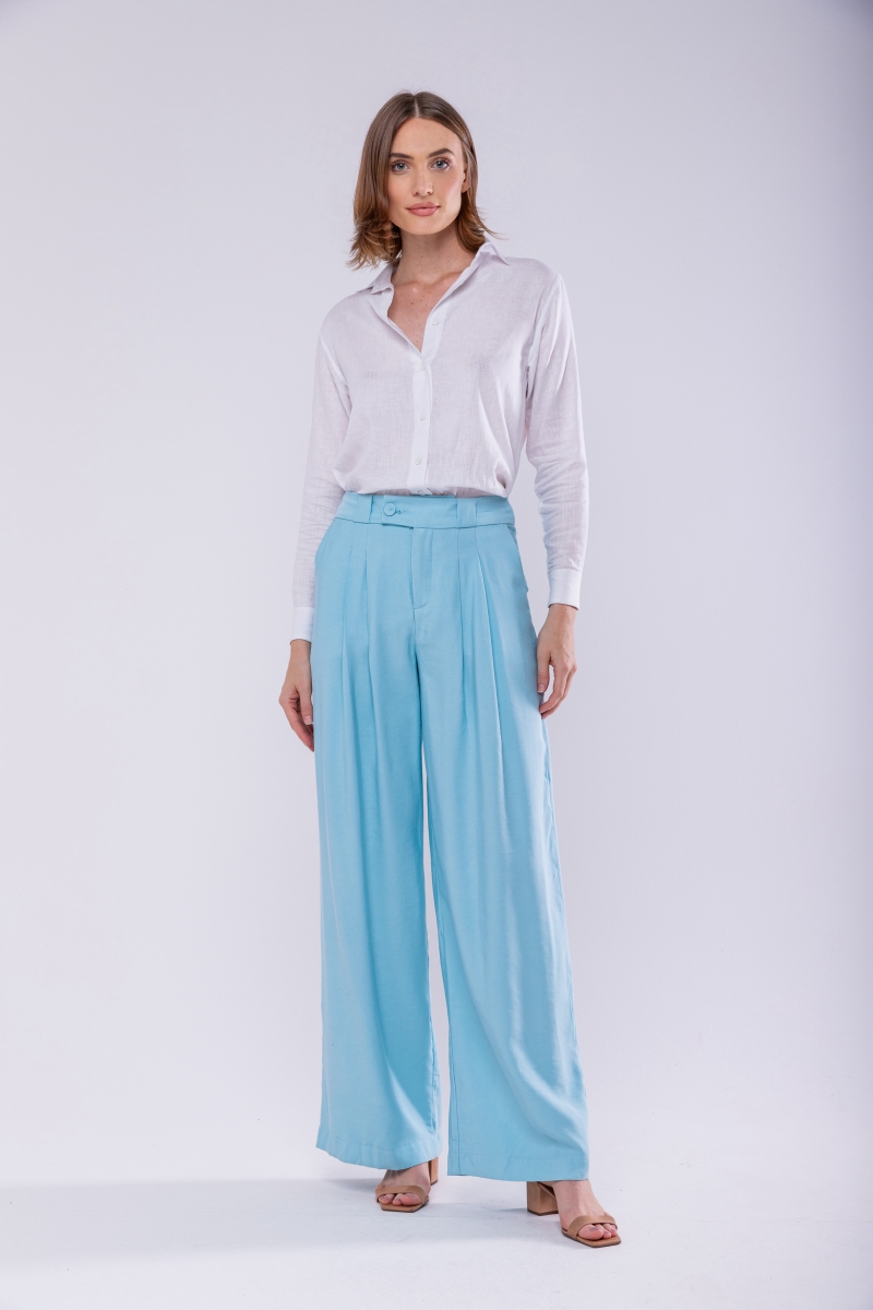 Hidrogênio - MAGALI LIGHT BLUE PLEATED PANTALON PANTS - 19762078