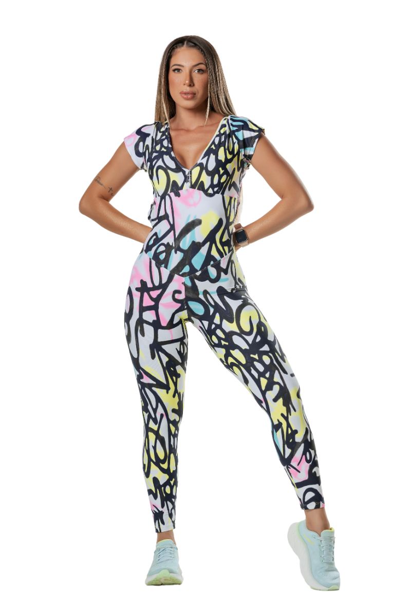 Garotafit - Valentina Printed Jumpsuit - MAC106E40M