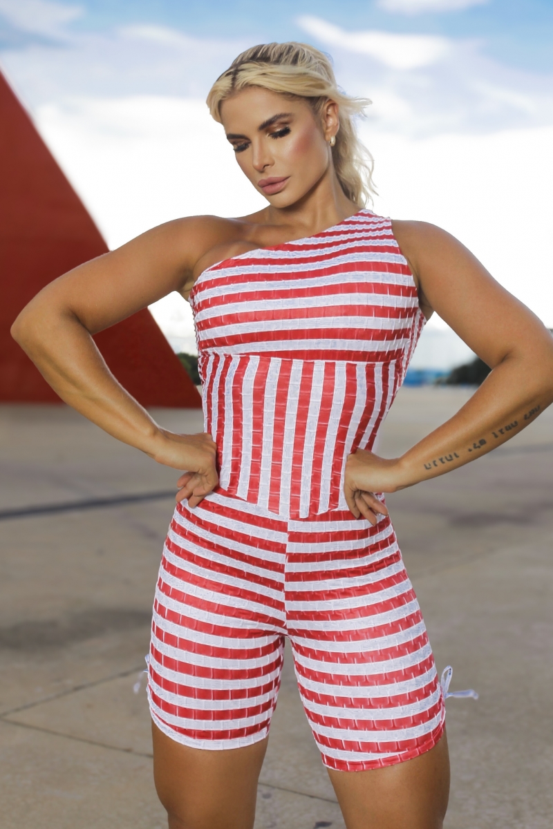 Canoan - Romper 1 Shoulder Tex Stripes - 16881