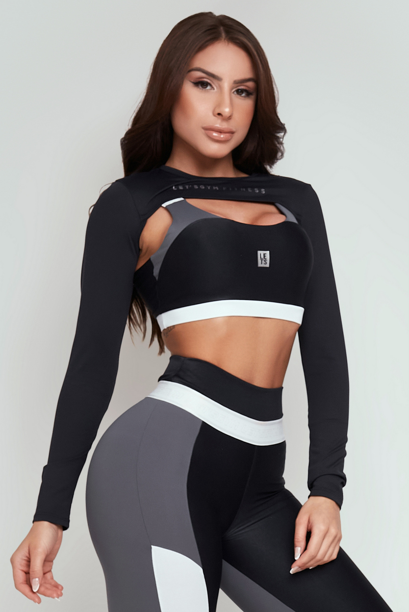 Lets Gym - Cropped Lumina Black - 2319PT