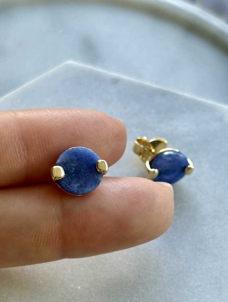 Mikabe - Sodalite Round Stone Earring - MK1721