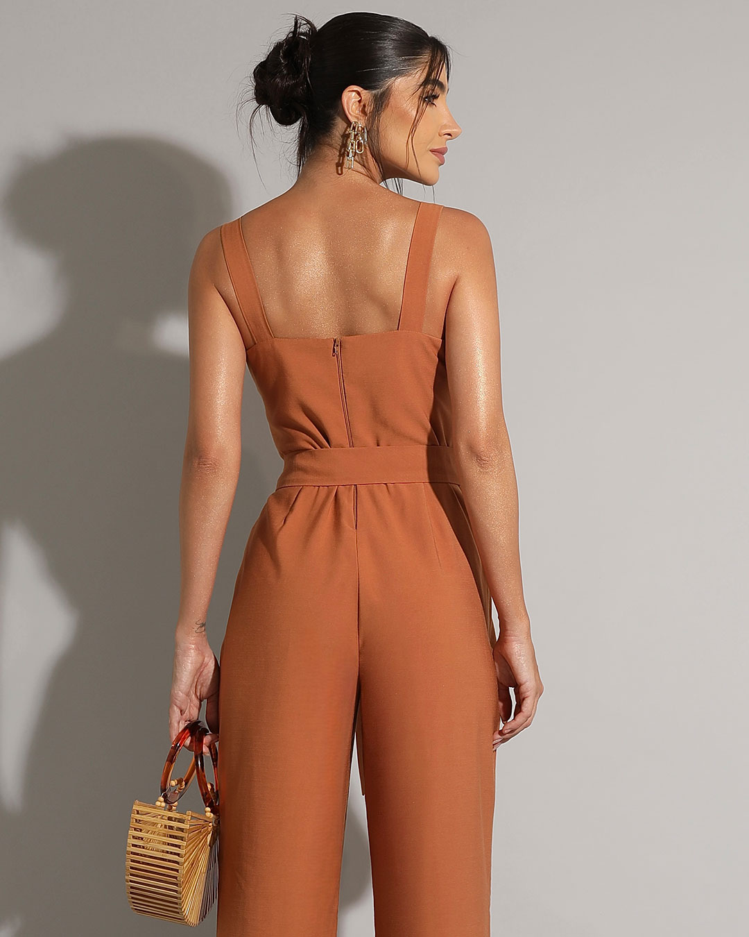 Miss Misses - Miss Misses Jumpsuit with Cross Bust Caramelo - 54187134