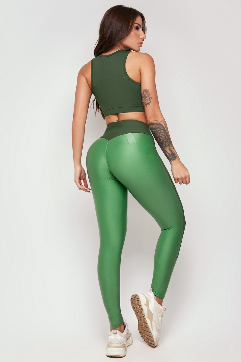 Lets Gym - Olive Green High Legging - 2269VDO