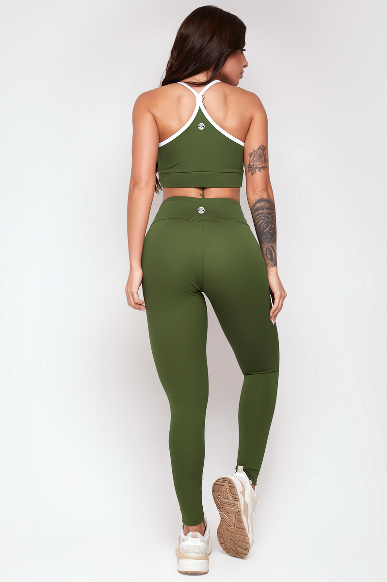 Lets Gym - Military Green Comfort Basic Legging - 2357VDM