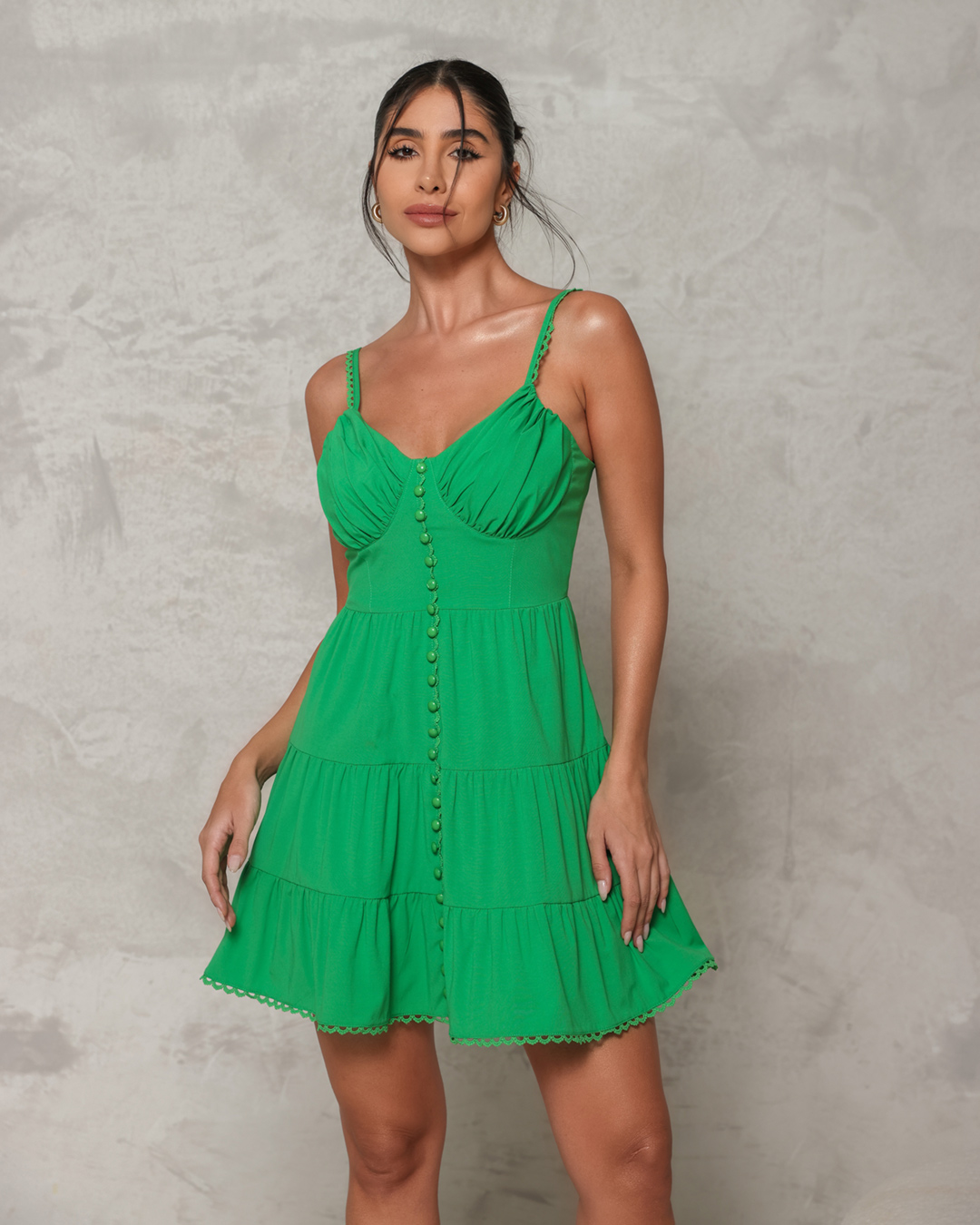 Dot Clothing - Vestido Dot Clothing Rodado Verde - 2244VERDE