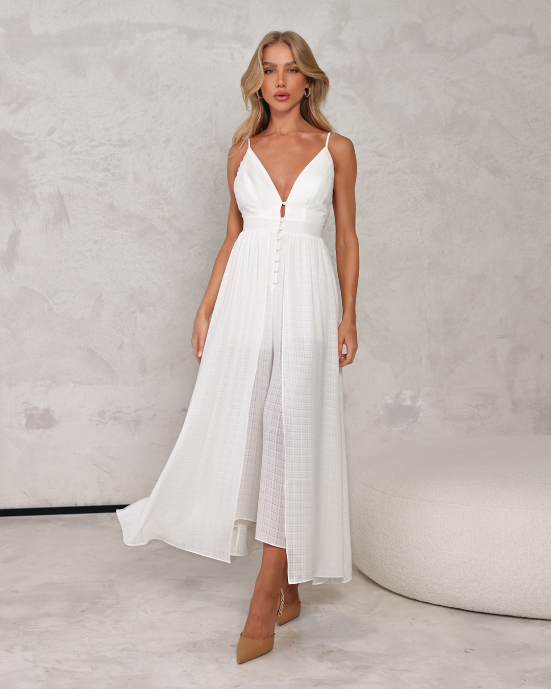 Dot Clothing - Vestido Macacão Dot Clothing Offwhite - 2261OFF