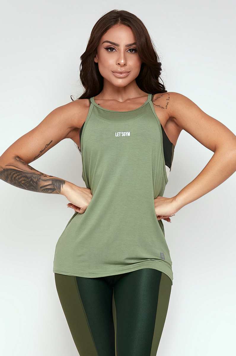 Lets Gym - Tank Shirt Glory Green Vintage - 2286VDV