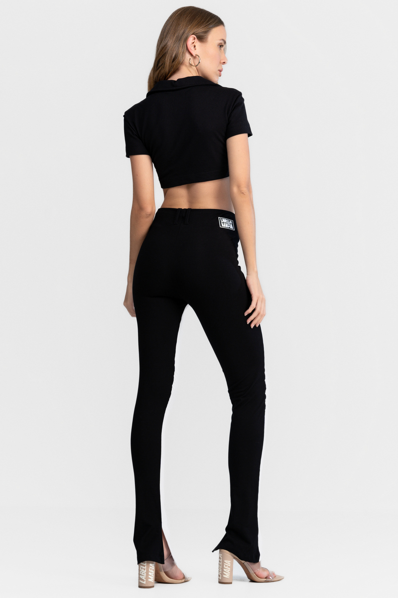 Labellamafia - Labellamafia Black and White Streetwear Pants - 32465