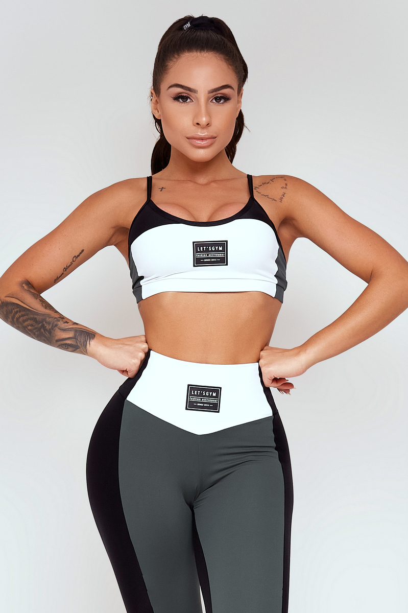 Lets Gym - Top Feel White and Black - 2328BRPT