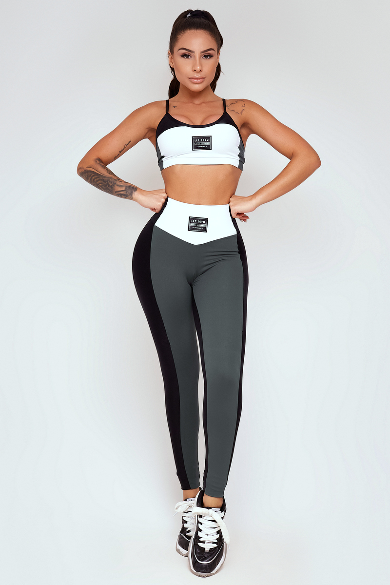 Lets Gym - Legging Feel Grafite e Preto - 2329GFPT