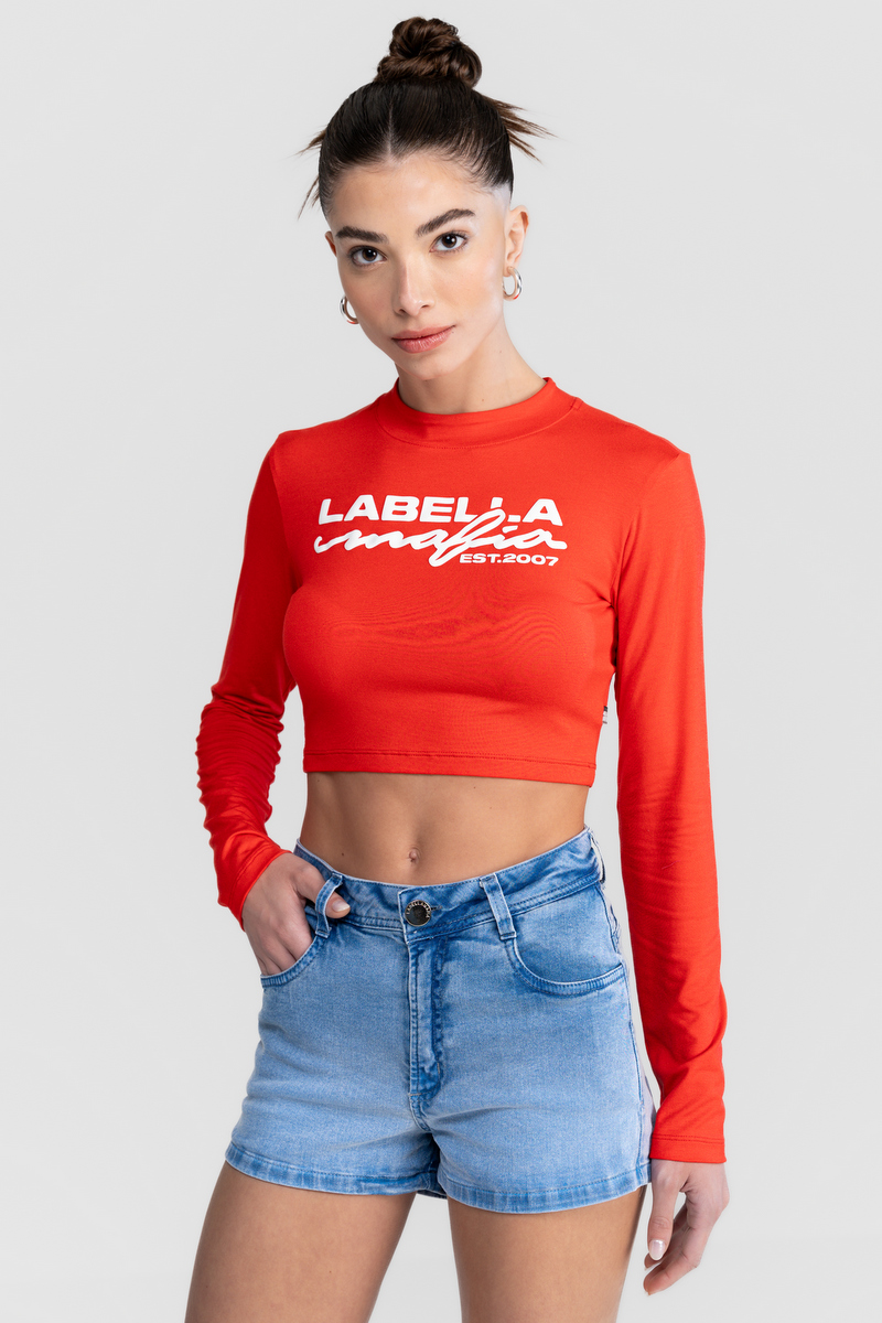 Labellamafia - Cropped Tees Red Labellamafia - 32294