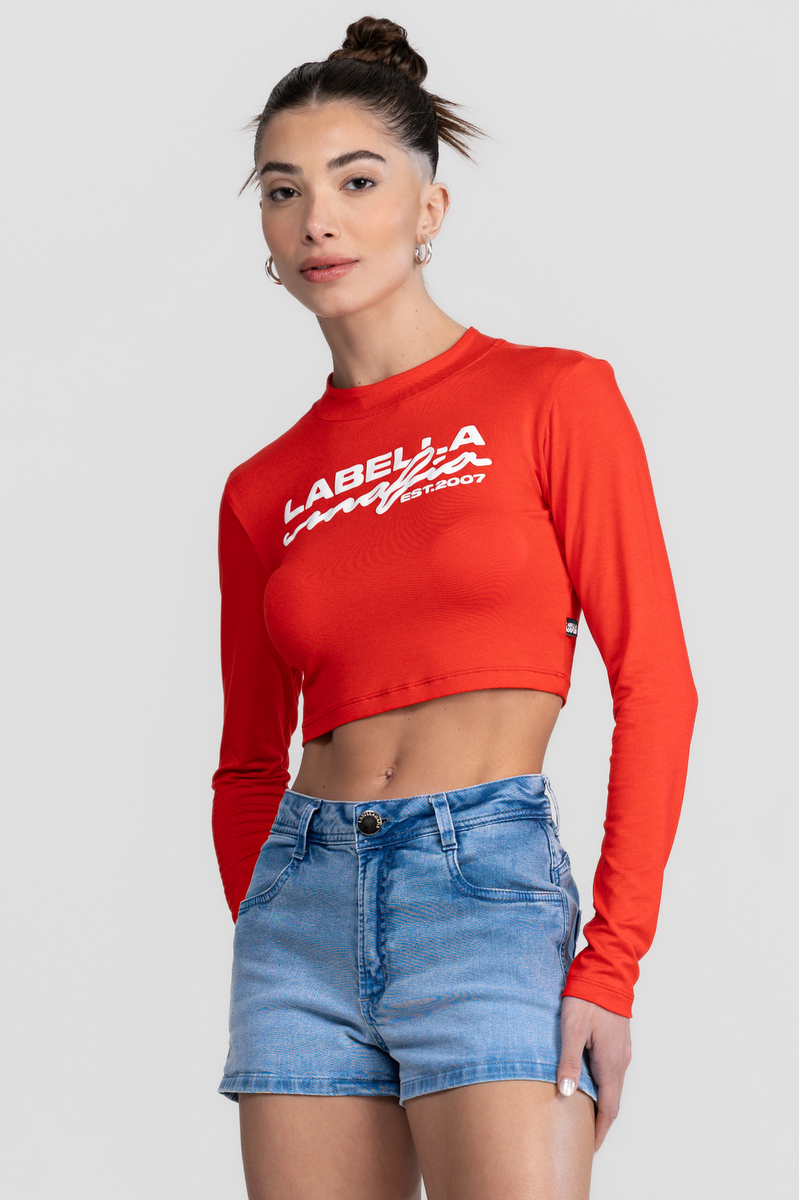 Labellamafia - Cropped Tees Red Labellamafia - 32294