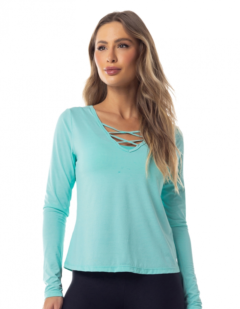 Vestem - Blusa Dry Fit Manga Longa Sasha Verde Frais - BML421.ESS.C0248