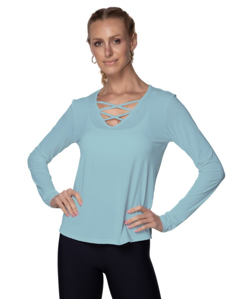 Vestem - Blusa Dry Fit Manga Longa Sasha Azul Garoa - BML421.ESS.C0244