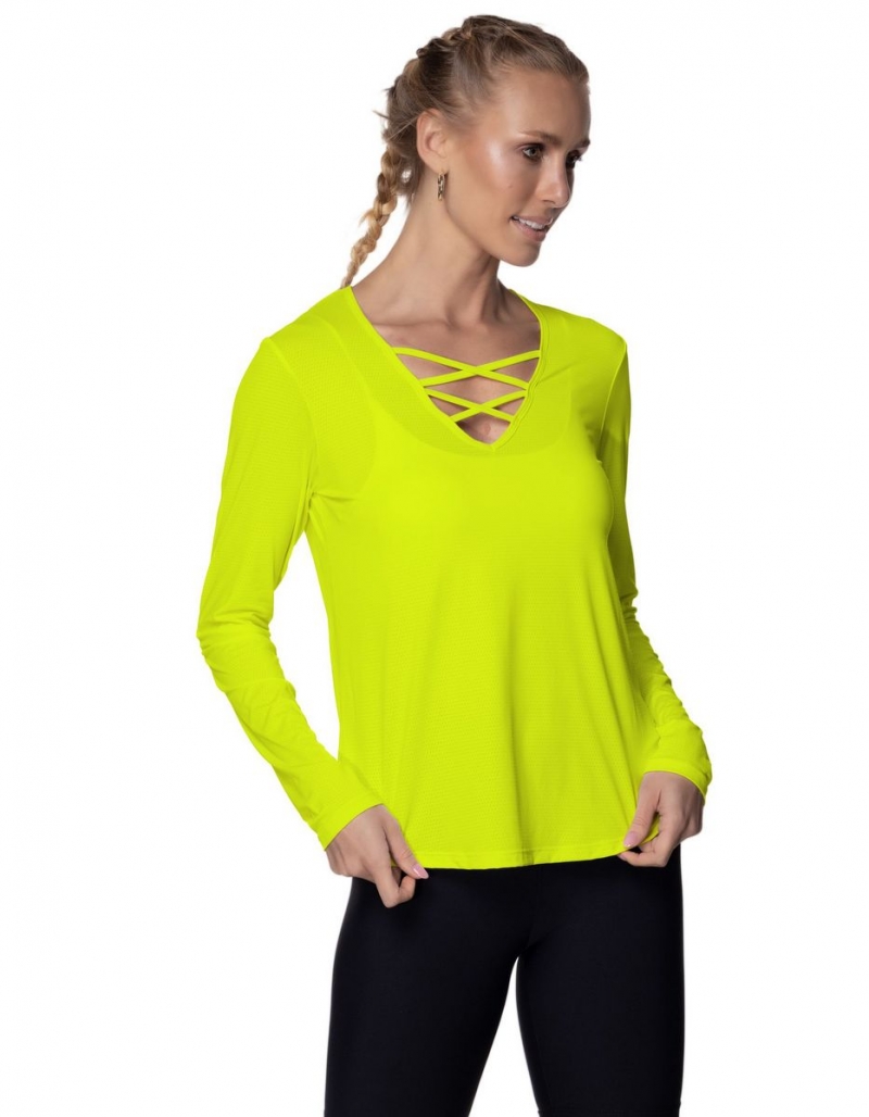 Vestem - Neon Yellow Sasha Long Sleeve Dry Fit Shirt - BML421.ESS.C0009