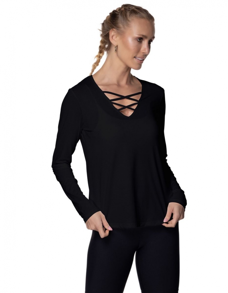 Vestem - Sasha Black Long Sleeve Dry Fit Shirt - BML421.ESS.C0002
