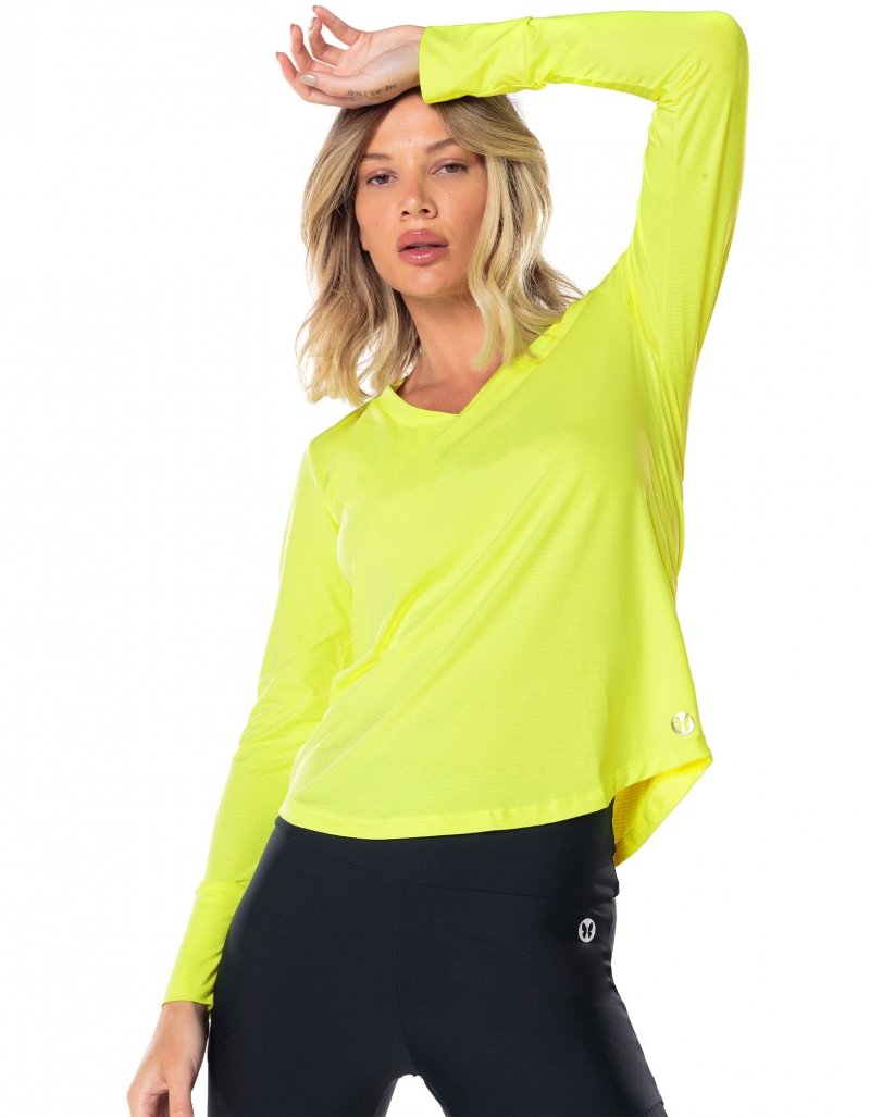 Vestem - Neon Yellow Janice Long Sleeve Dry Fit Shirt - BML16.ESS.C0009