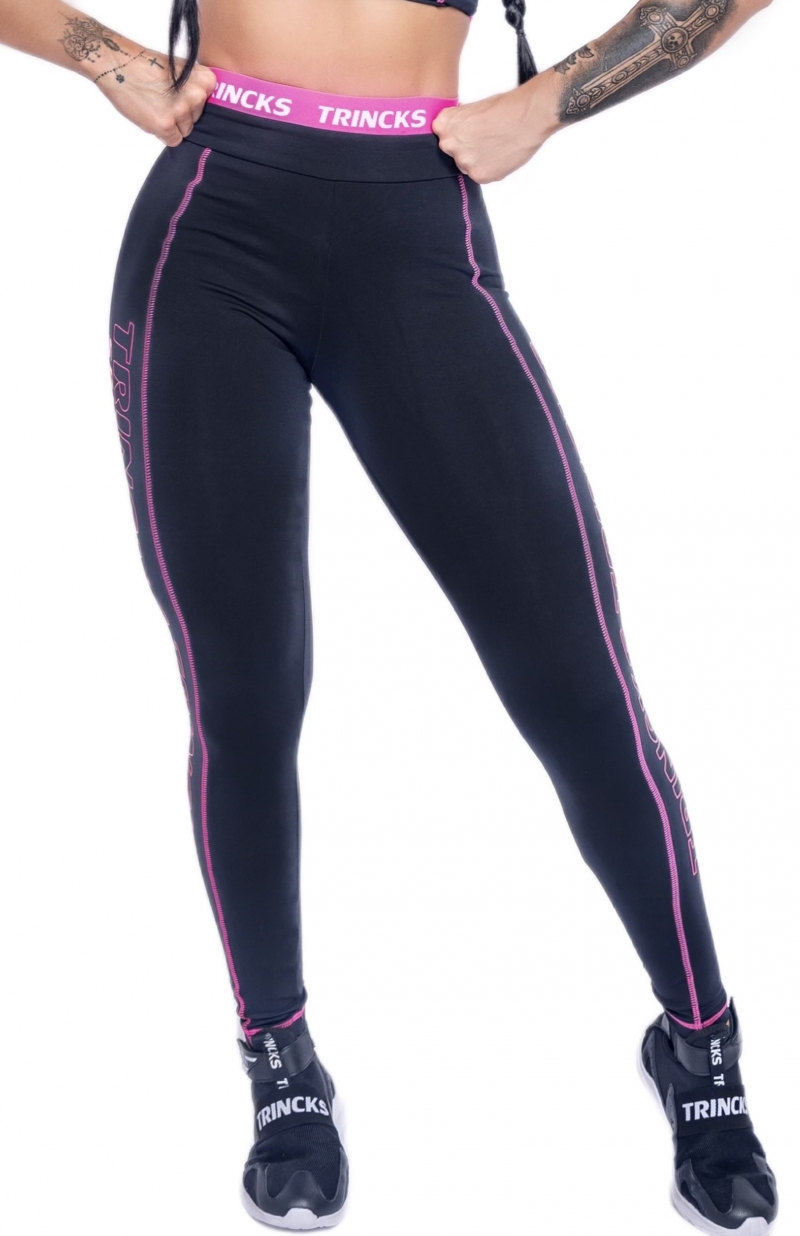 Trincks - Legging Sports Preto e Pink - 