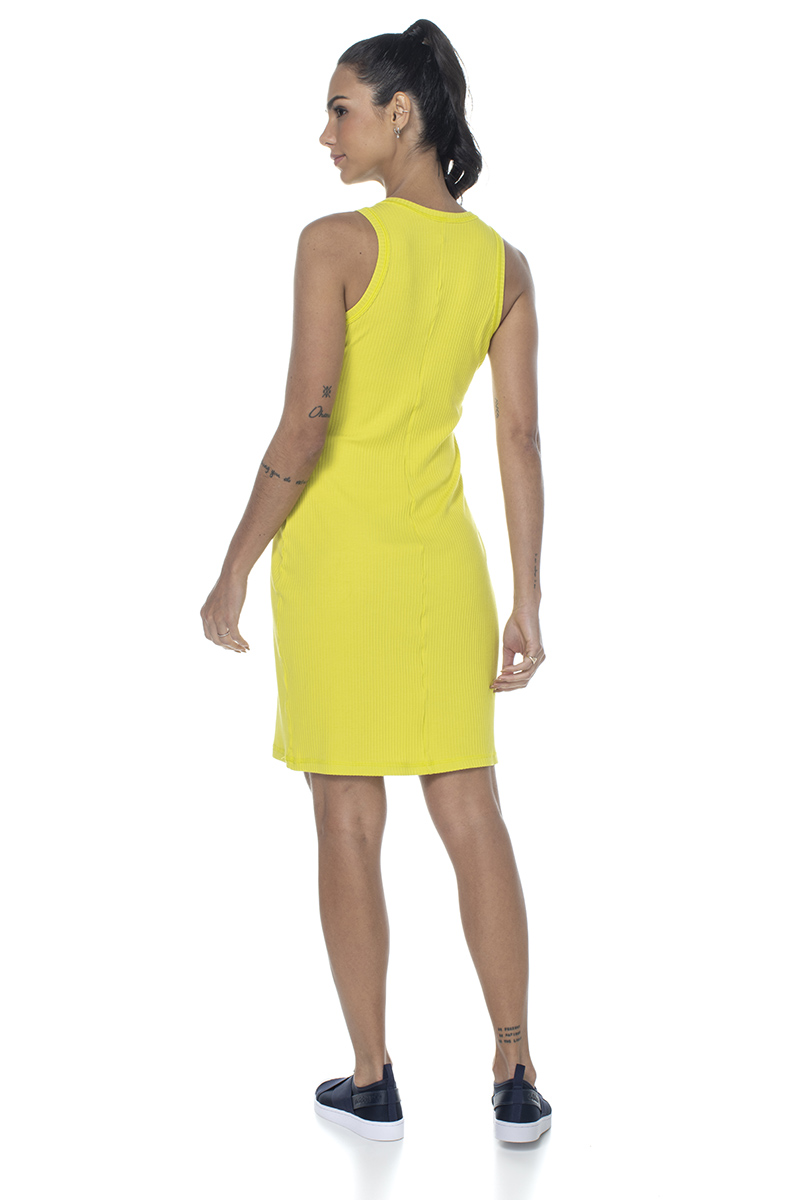 Zero Açucar - Joy Yellow Classic Ribbed Dress - 180219.1073