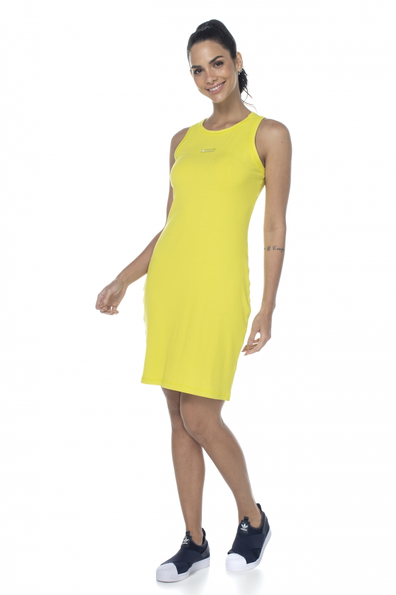 Zero Açucar - Joy Yellow Classic Ribbed Dress - 180219.1073