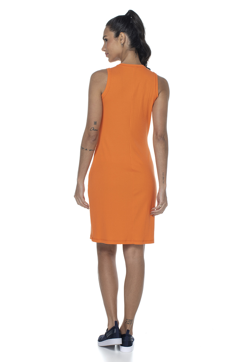 Zero Açucar - Orange Classic Ribbed Dress - 180219.700