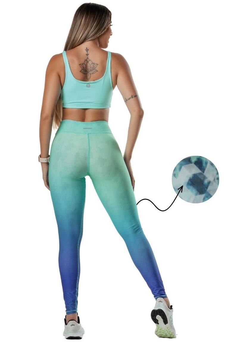 Garotafit - Calça Legging Legging Laguna Dupla Face Estampa 01 Verde - FUS459ELP