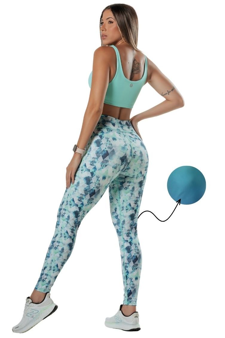 Garotafit - Calça Legging Legging Laguna Dupla Face Estampa 01 Verde - FUS459ELP