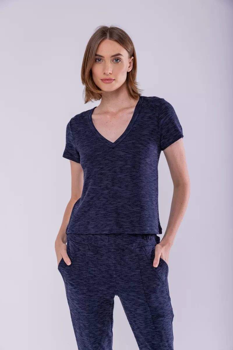 Hidrogênio - NAVY V-NECK BLOUSE - 19939004 Hidrogênio - NAVY V-NECK BLOUSE - 19939004
