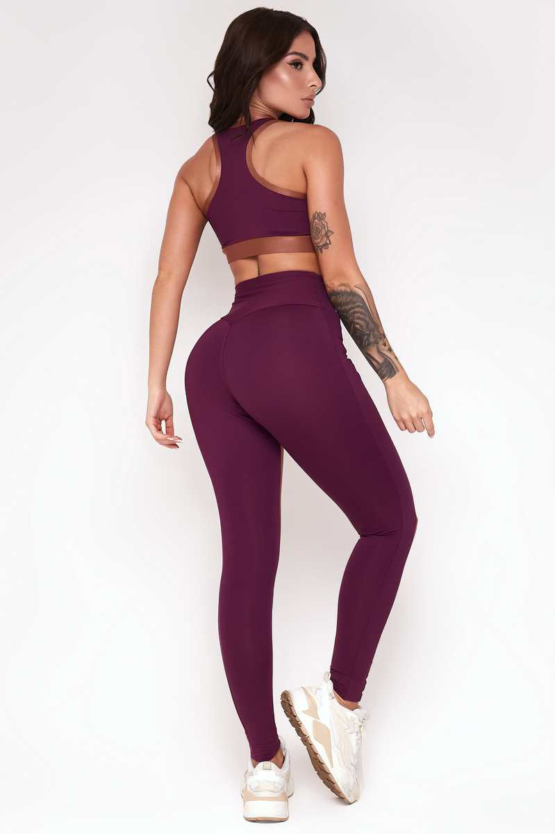 Lets Gym - Legging Lounge Coffee e Marsala - 2342CFMS