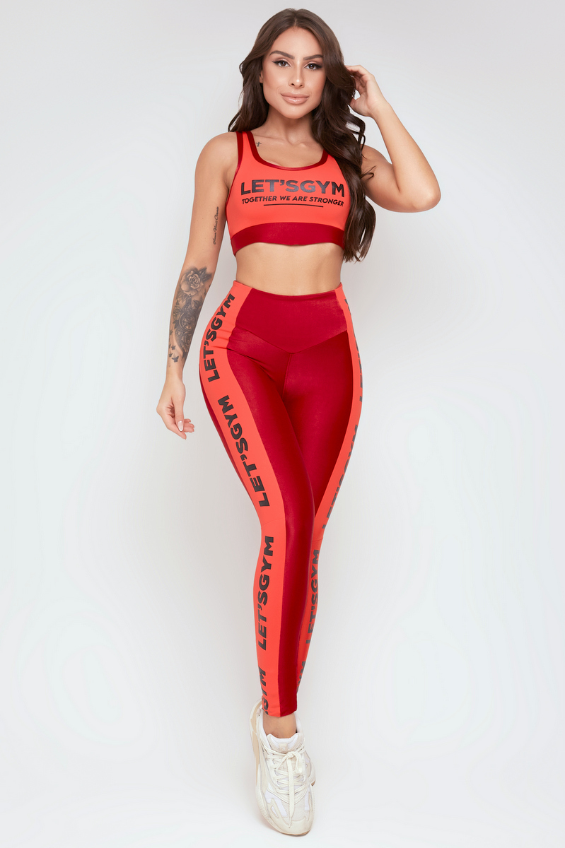 Lets Gym - Ruby Red Arnold Leggings - 2159AVMR