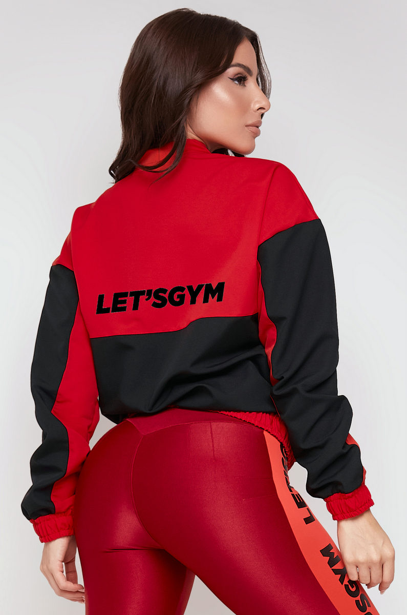 Lets Gym - Jaqueta Racer Vermelho e Preto - 2361VMPT