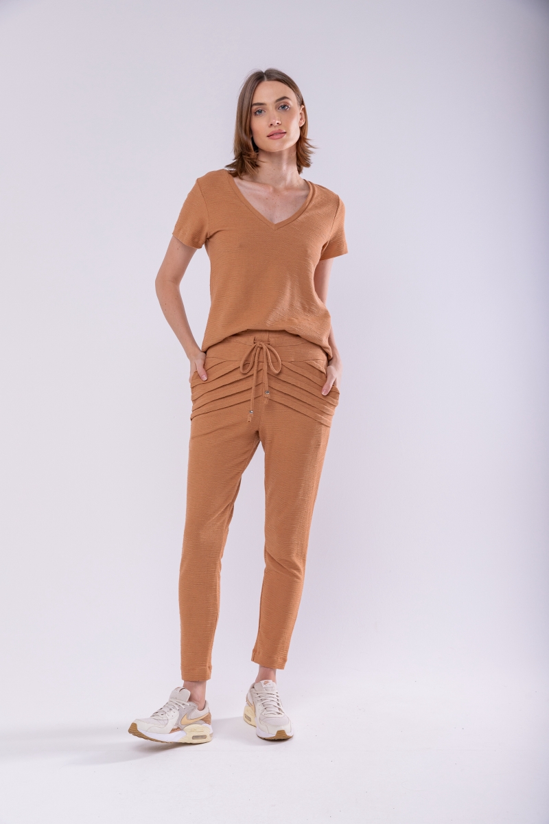 Hidrogênio - MARIANA CAMEL PLEATED JOGGING PANTS - 18448039