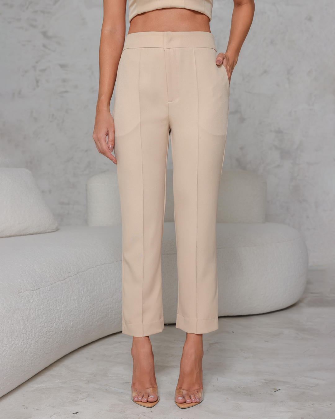 Dot Clothing - Set Dot Clothing Pants and Cropped Beige - 2240BEGE