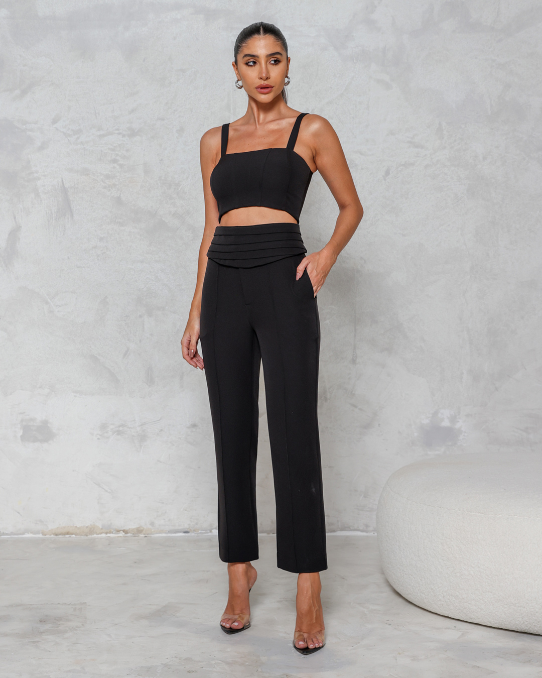 Dot Clothing - Set Dot Clothing Pants and Cropped Black - 2240PRETO