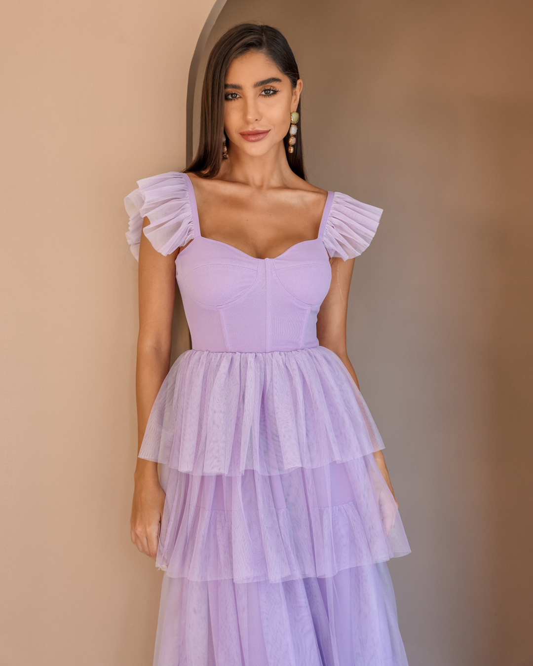 Dot Clothing - Lilac Dot Clothing Long Layered Dress - 2196LILAS