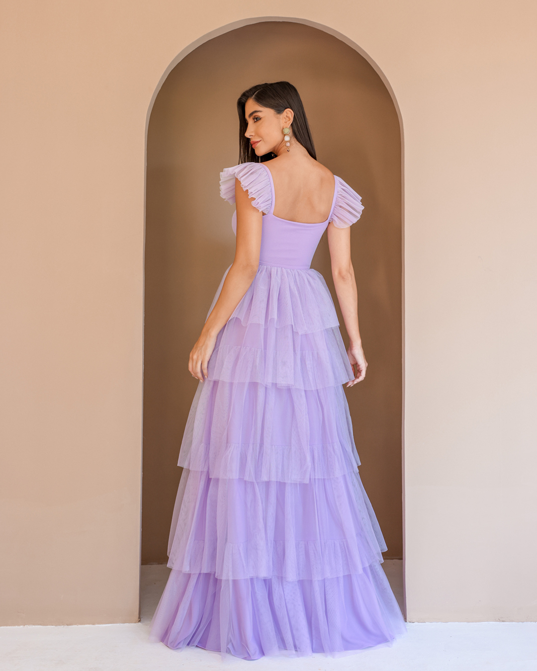 Dot Clothing - Lilac Dot Clothing Long Layered Dress - 2196LILAS