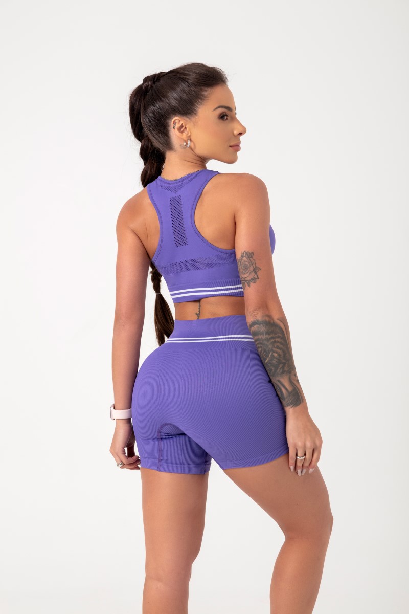 Hipkini - Ambition Seamless Purple Ribbed Shorts - 33330489