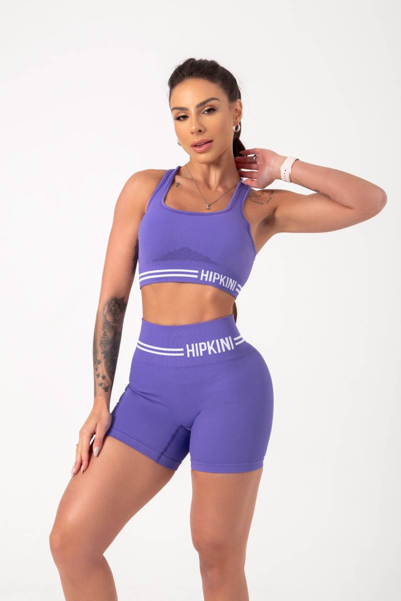 Hipkini - Ambition Seamless Purple Ribbed Shorts - 33330489