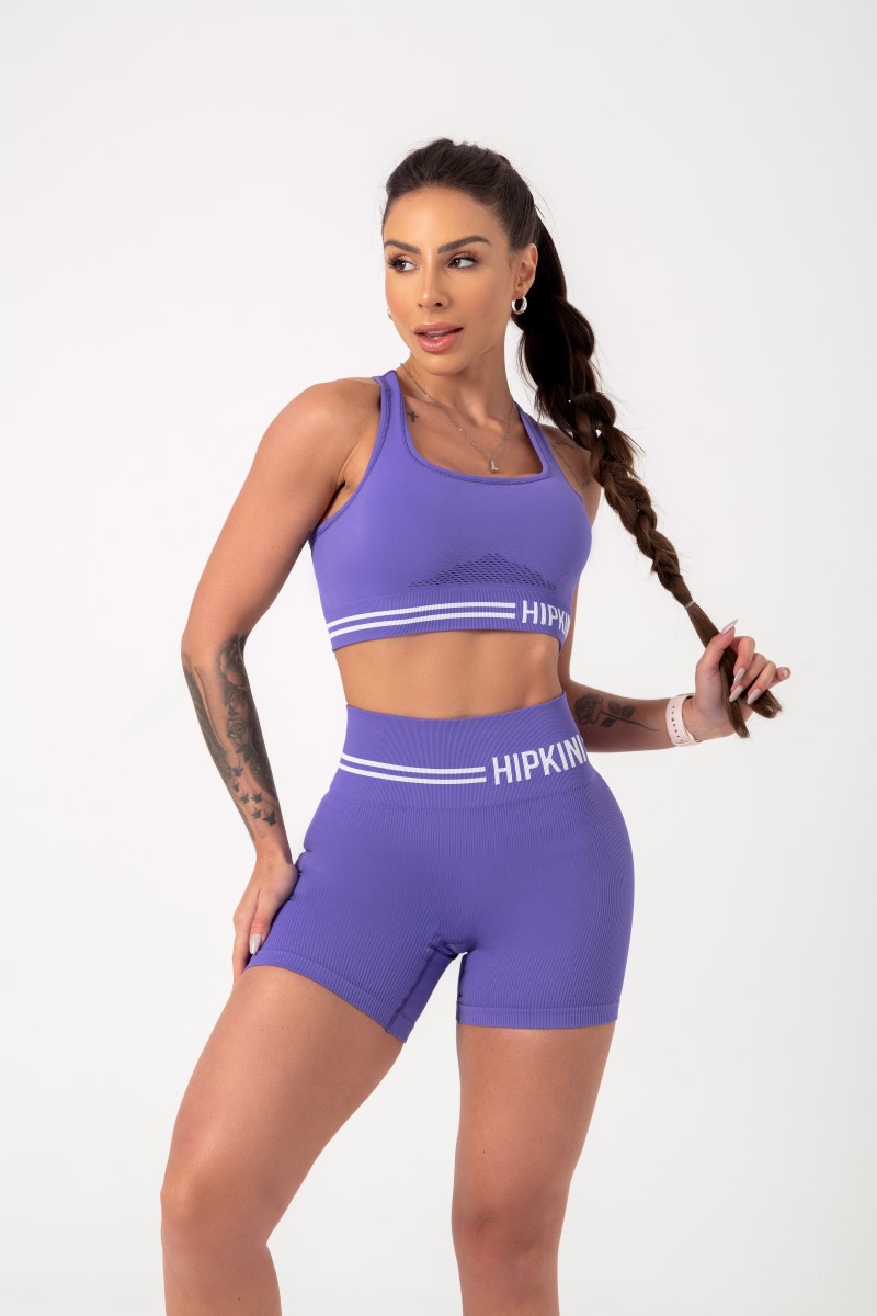 Hipkini - Ambition Seamless Purple Ribbed Shorts - 33330489