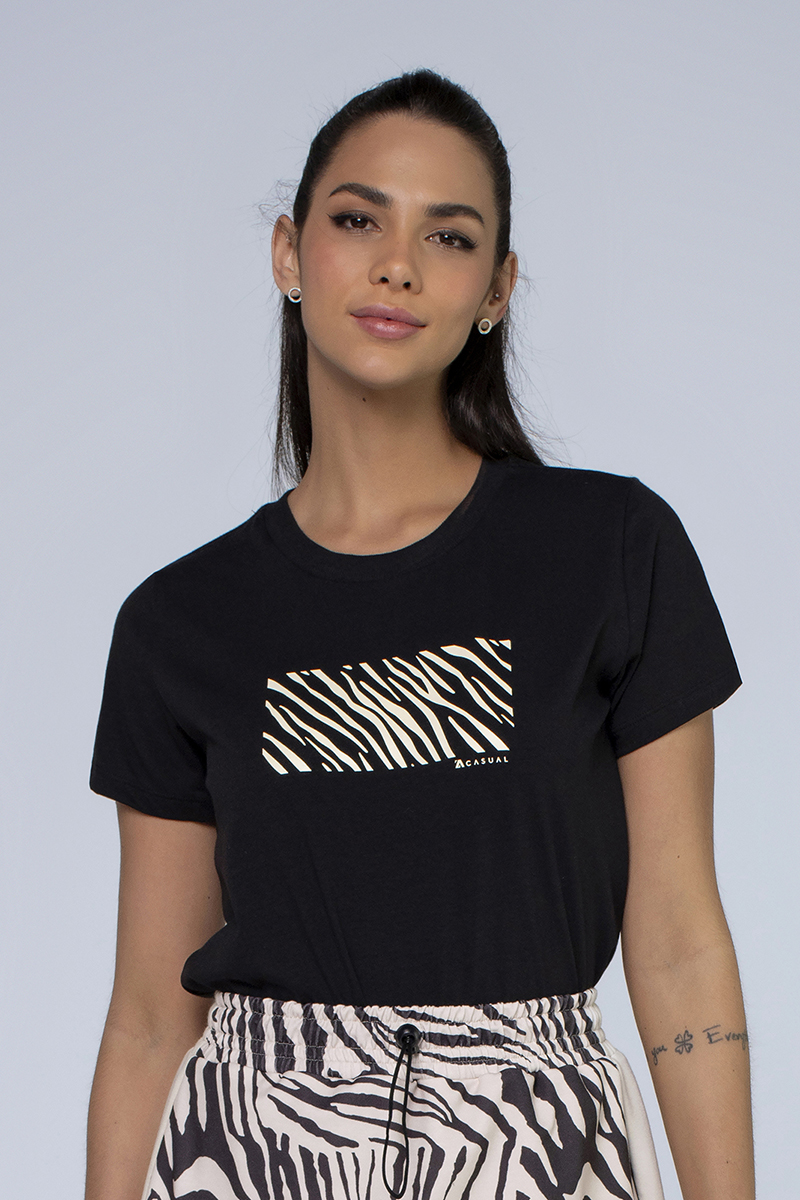 Zero Açucar - T-Shirt Zebra Dark Preto - 160720.900