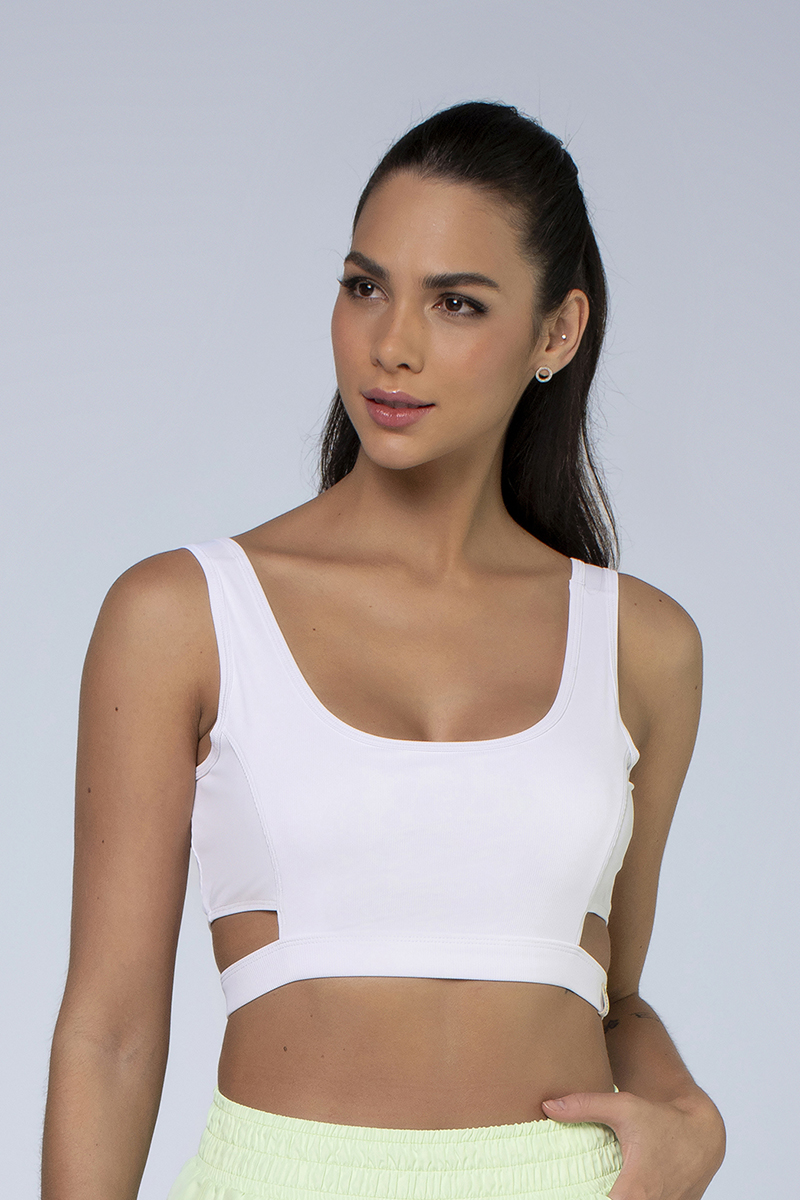 Zero Açucar - Regata Cropped Touch Branco - 150318.002