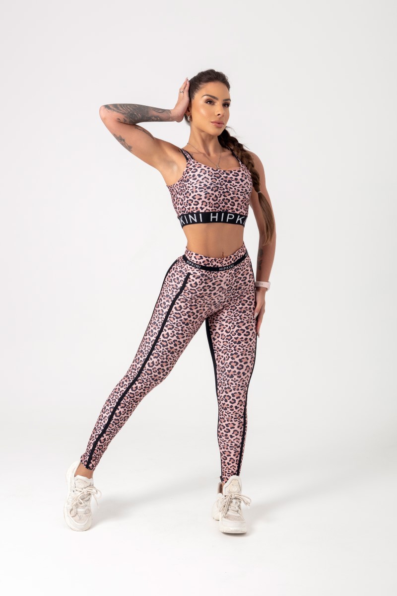 Hipkini - Ambition Legging Black Animal Print Onça Marrom - 33330434